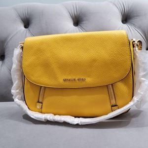 Michael Kors Legancy Sunflower MD Flap Shldr Leather Bag